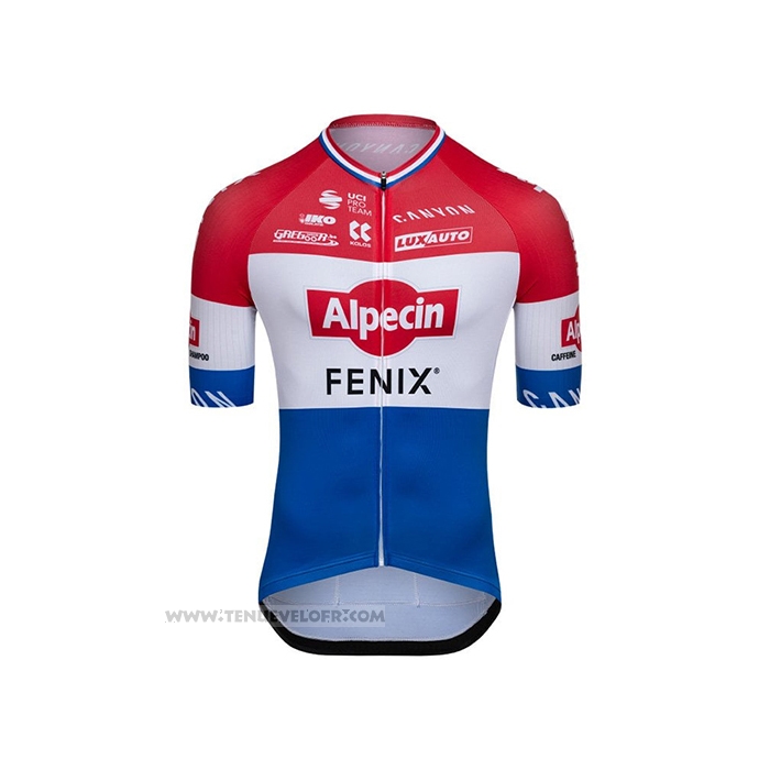 2021 Maillot Cyclisme Alpecin Fenix Champion Pays-bas Manches Courtes et Cuissard